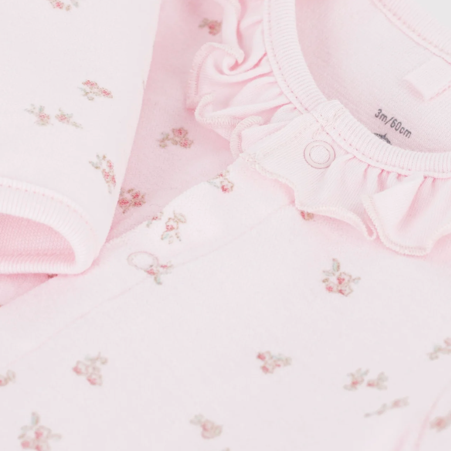 floral collar footie