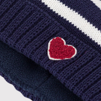 bb stripe heart beanie