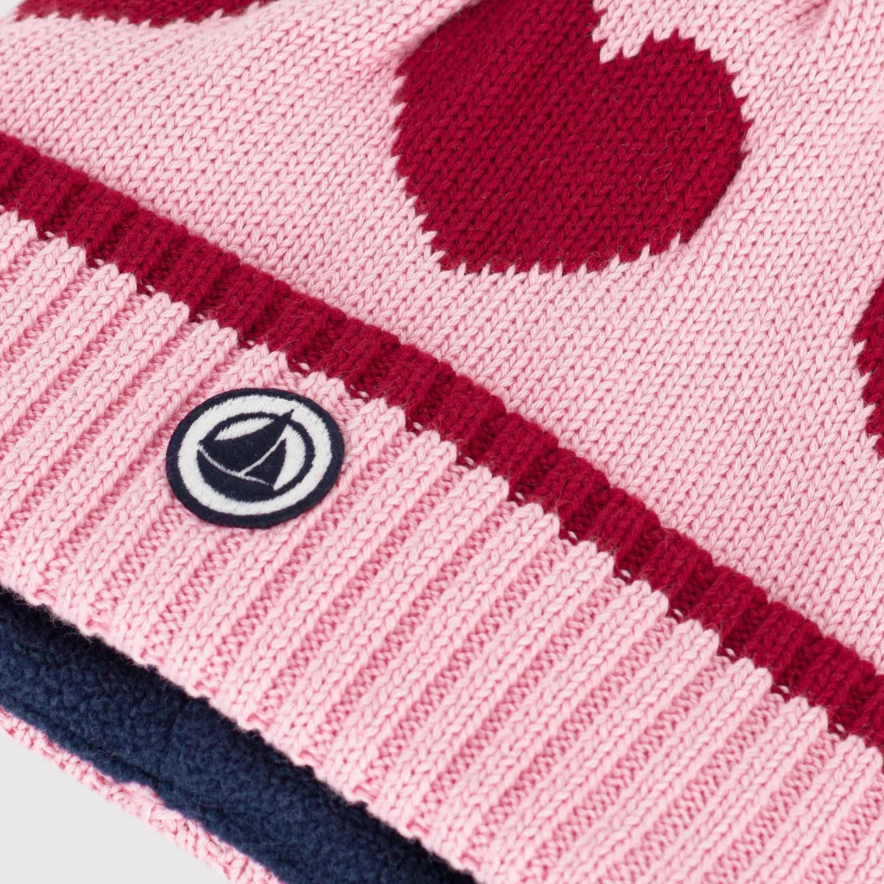knit heart beanie
