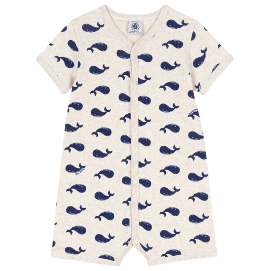 short sleeve whale romper