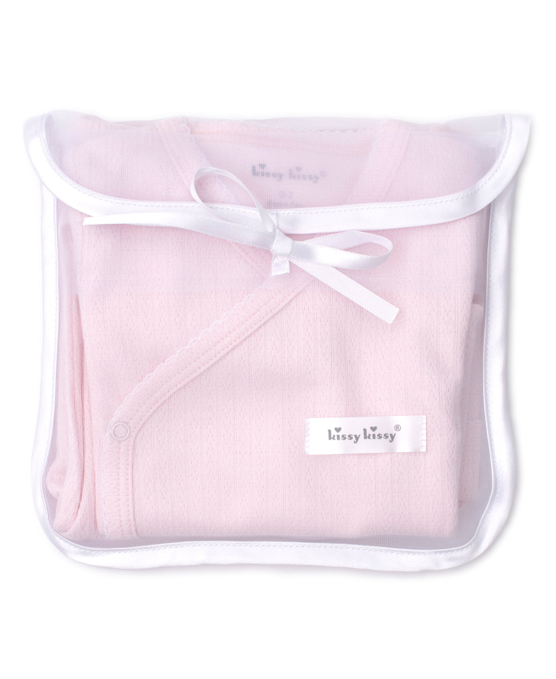 baby pink kissy pointele set w/tulle bag