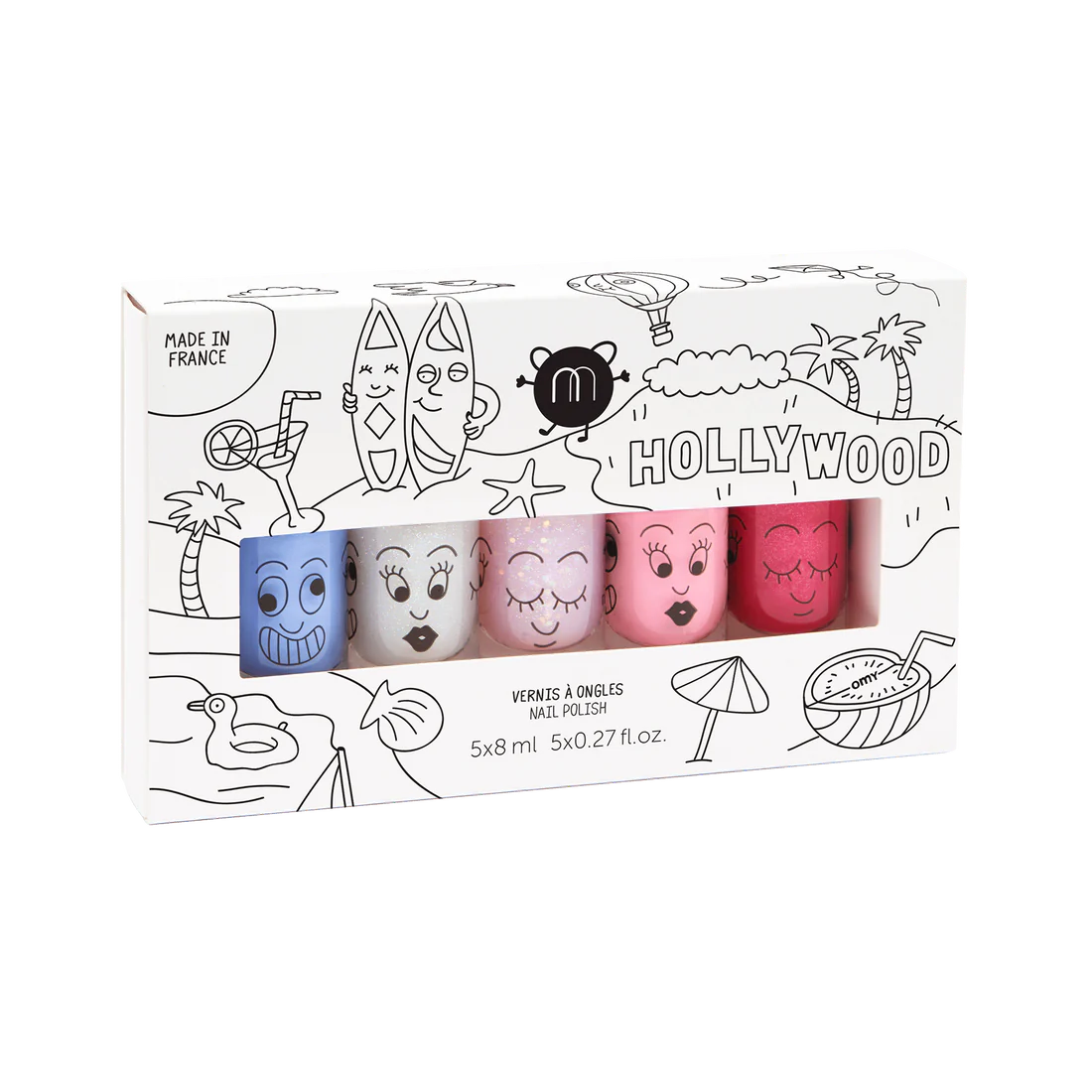 hollywood nail polish set of 5