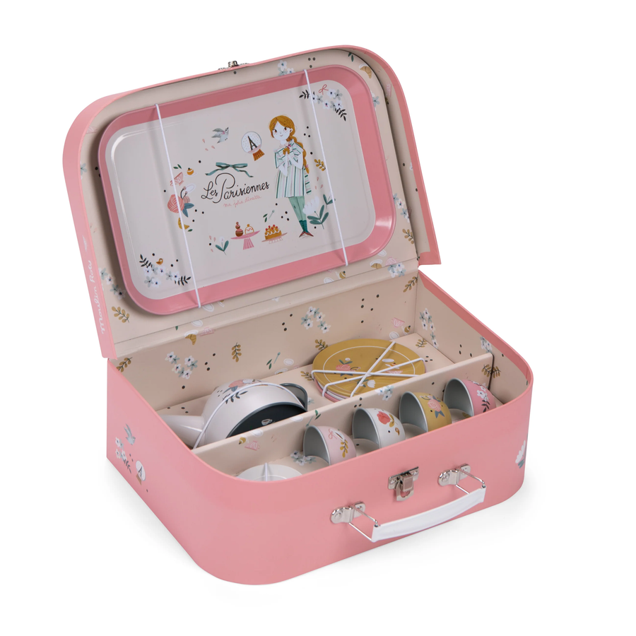the parisiennes tea party set suitcase