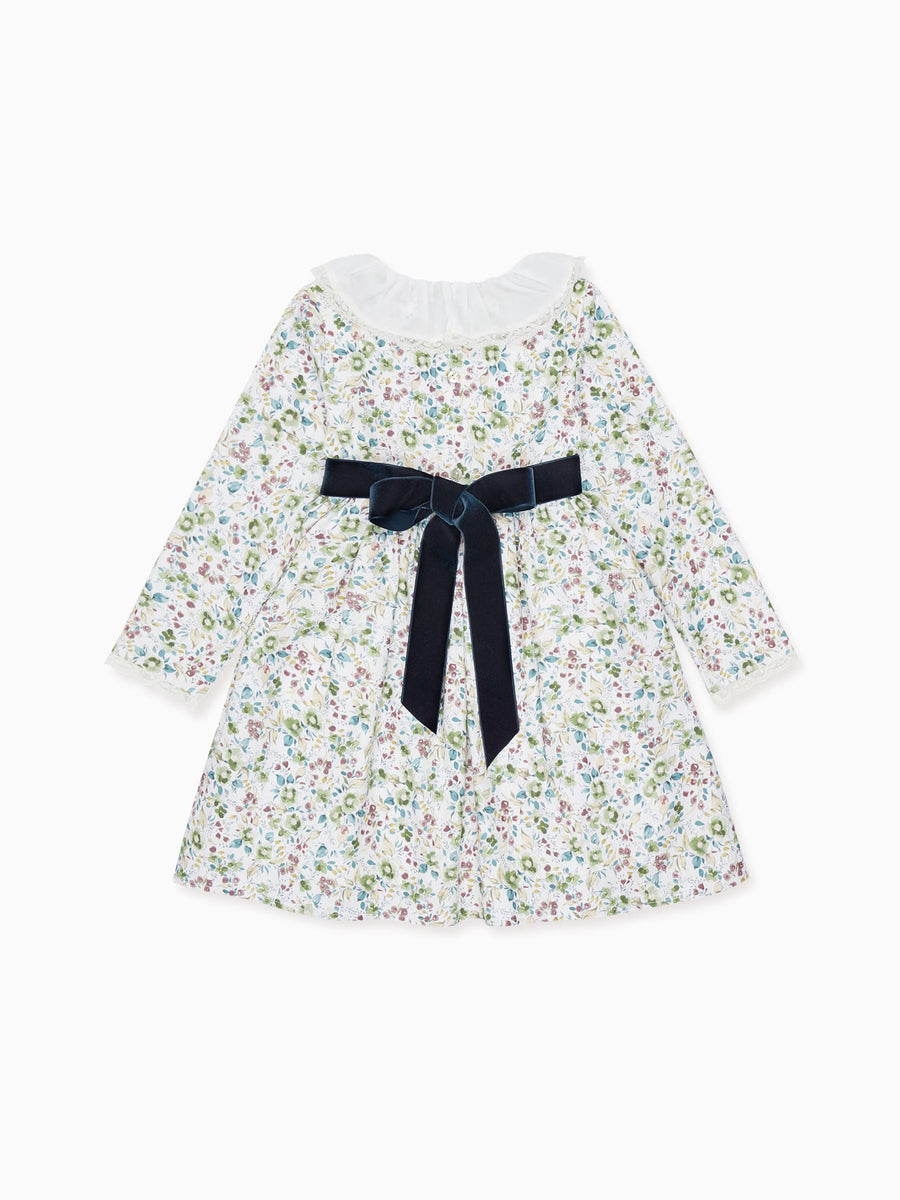 girls green floral helena dress