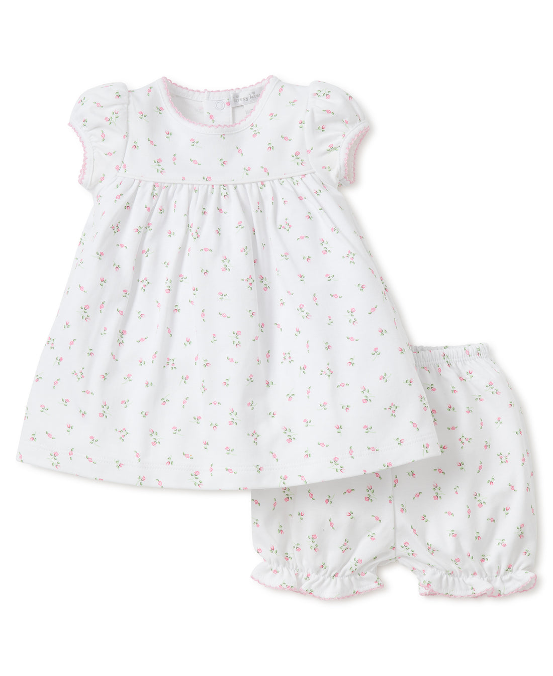 baby multi garden roses dress & diaper cover