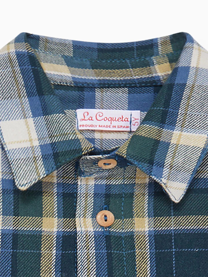 boys blue check nico shirt