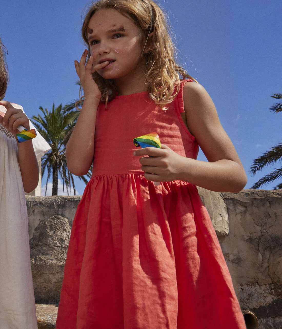sleeveless linen dress