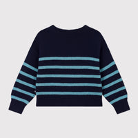 girls navy striped sweater