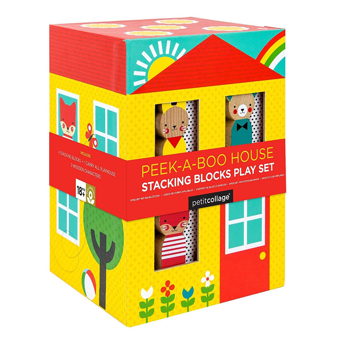peek-a-boo house stacking blocks set