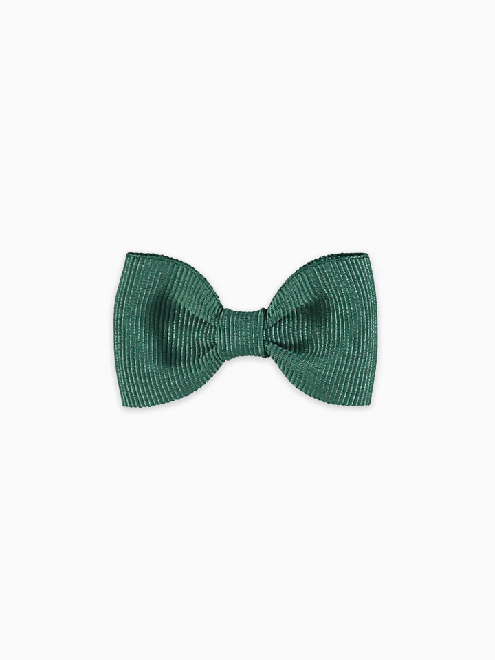 girls small bow clip C dark green