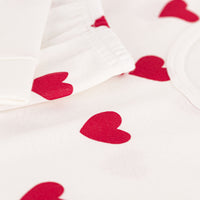 girls white heart long-sleeved top & pant