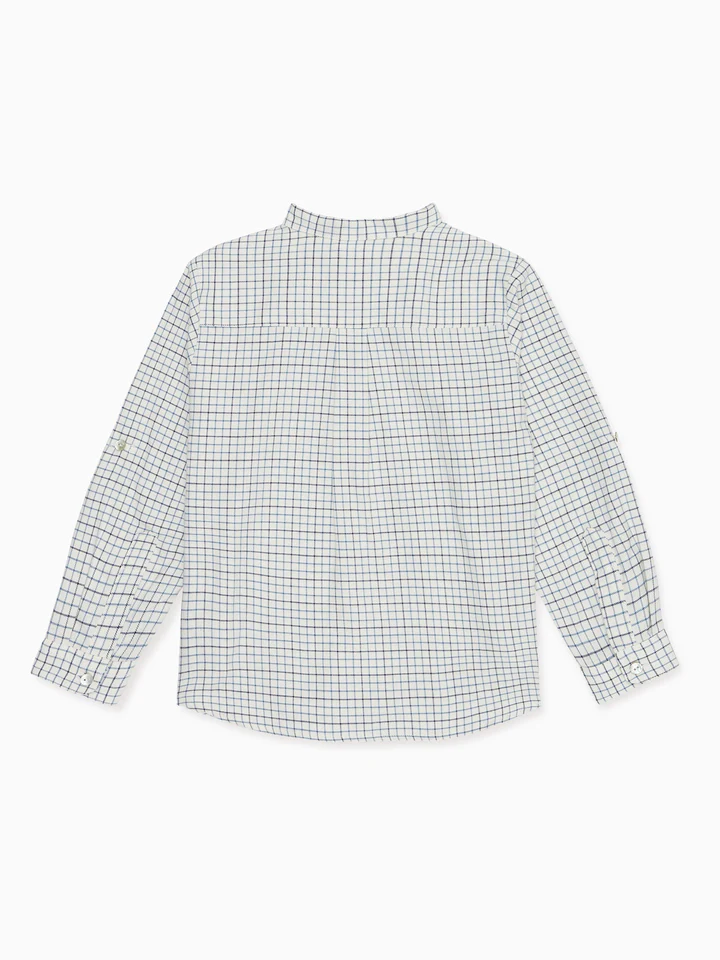 boys navy check mateo shirt