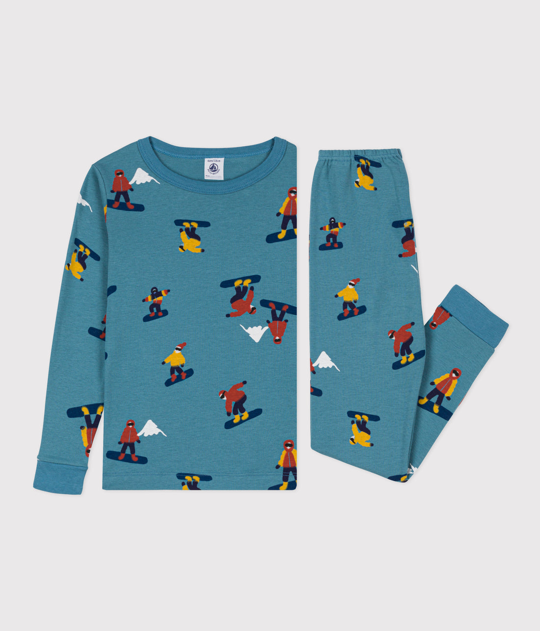 boys blue snowboard loungewear ls top & pant