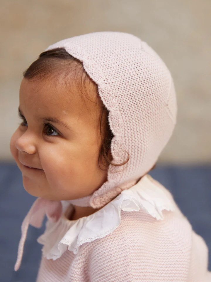 baby pink abril cashmere bonnet
