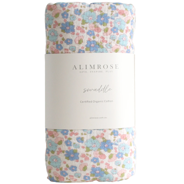 muslin swaddle  liberty blue