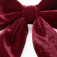 big velvet burgundy bow clip