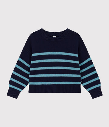 girls navy striped sweater