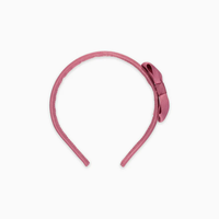 girls small bow headband dusty pink