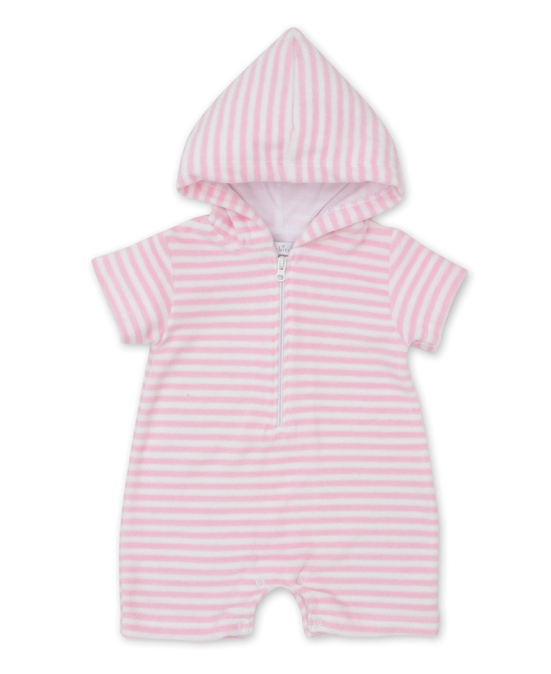 baby girl pink whale watch terry romper str