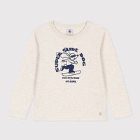 boys cream ls dog tee