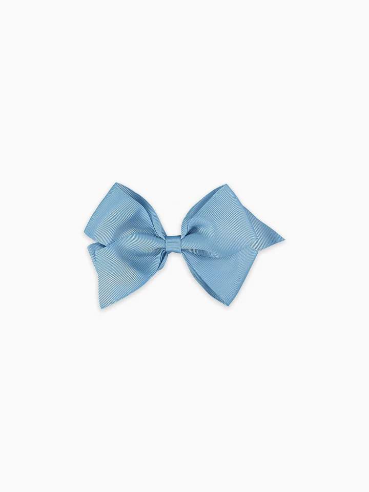 girls big bow clip dusty blue