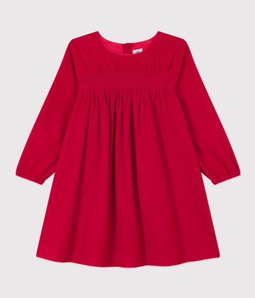girls red ls corduroy dress