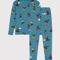 boys blue snowboard loungewear ls top & pant