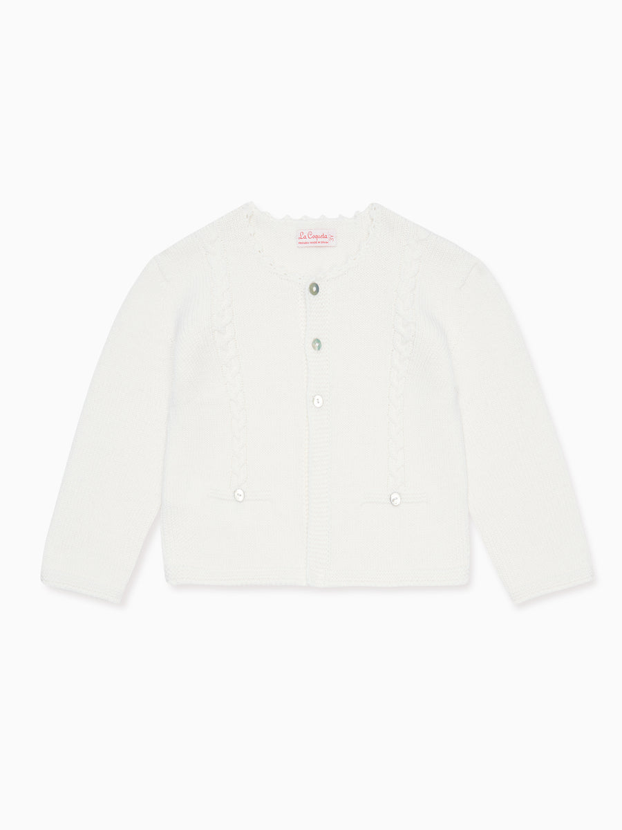 baby ivory feria cardigan