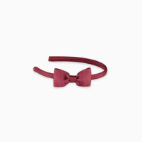 girls small bow headband burgundy