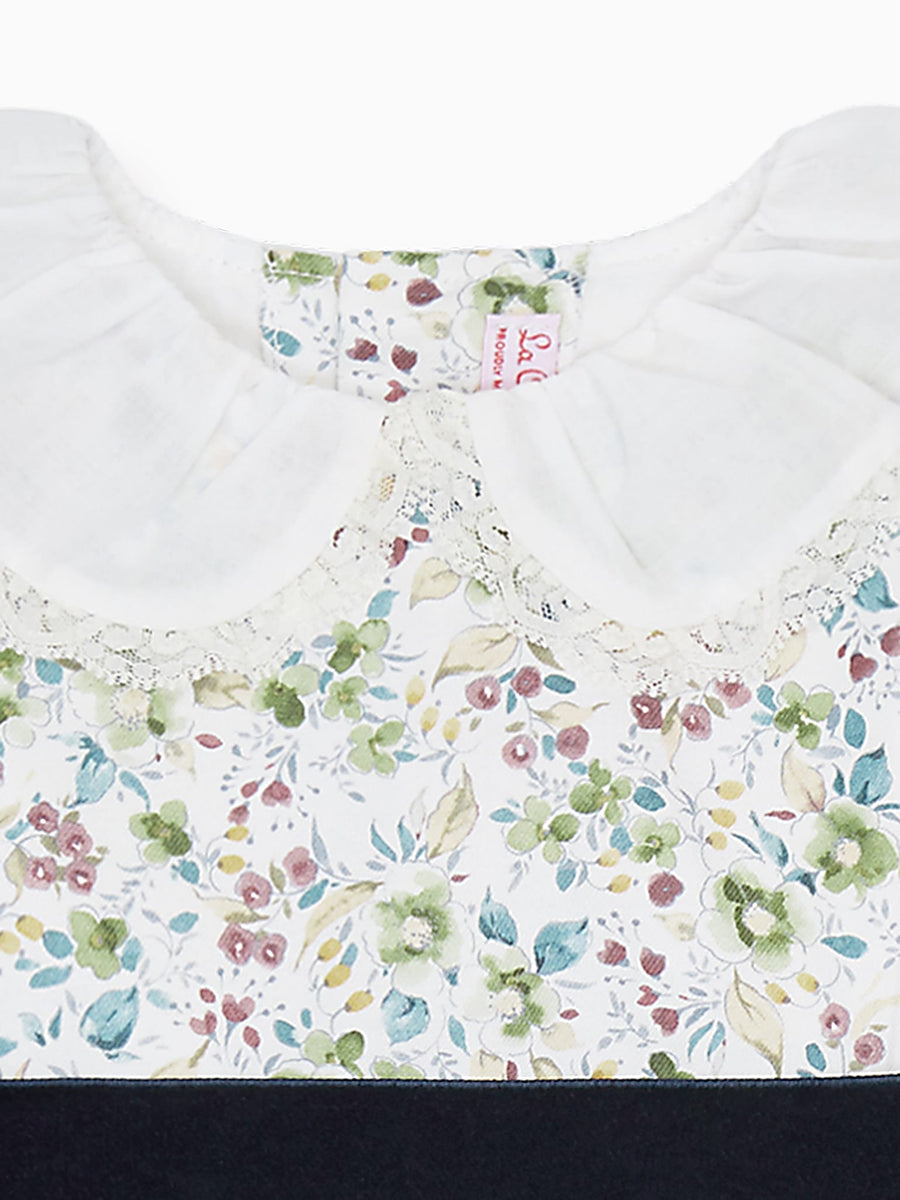girls green floral helena dress