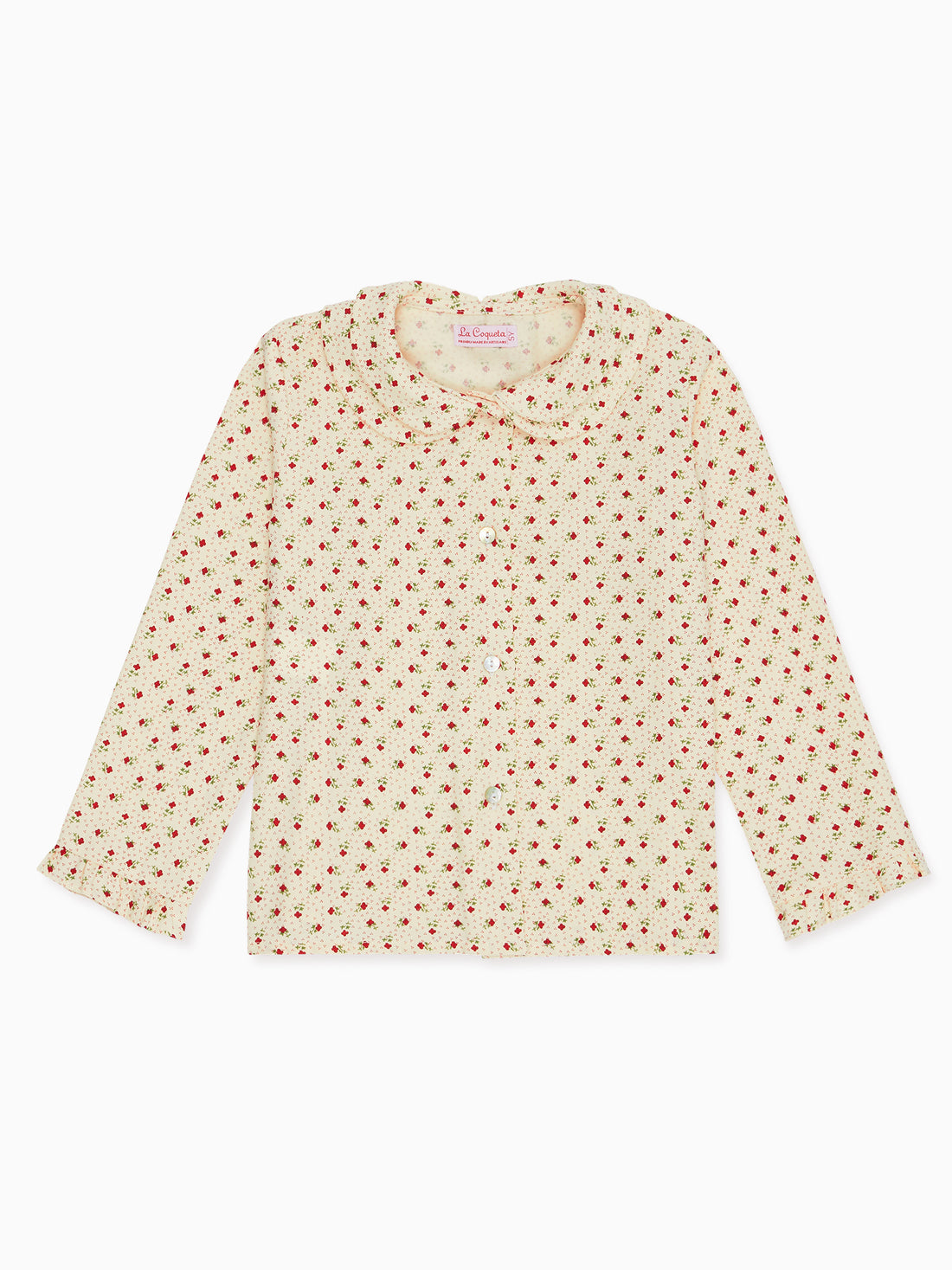 girls ivory floral ania shirt