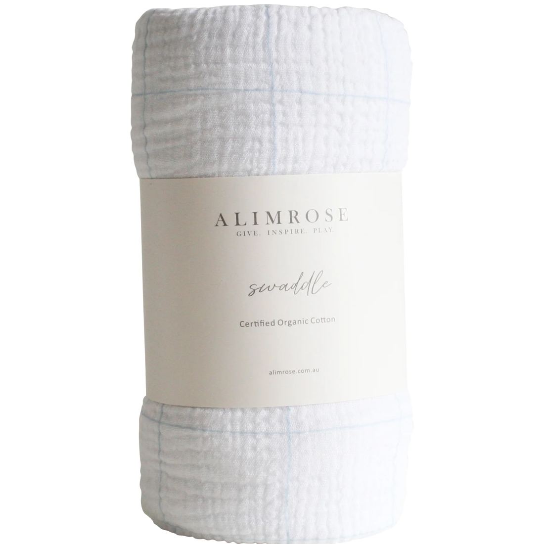 muslin swaddle grid blue