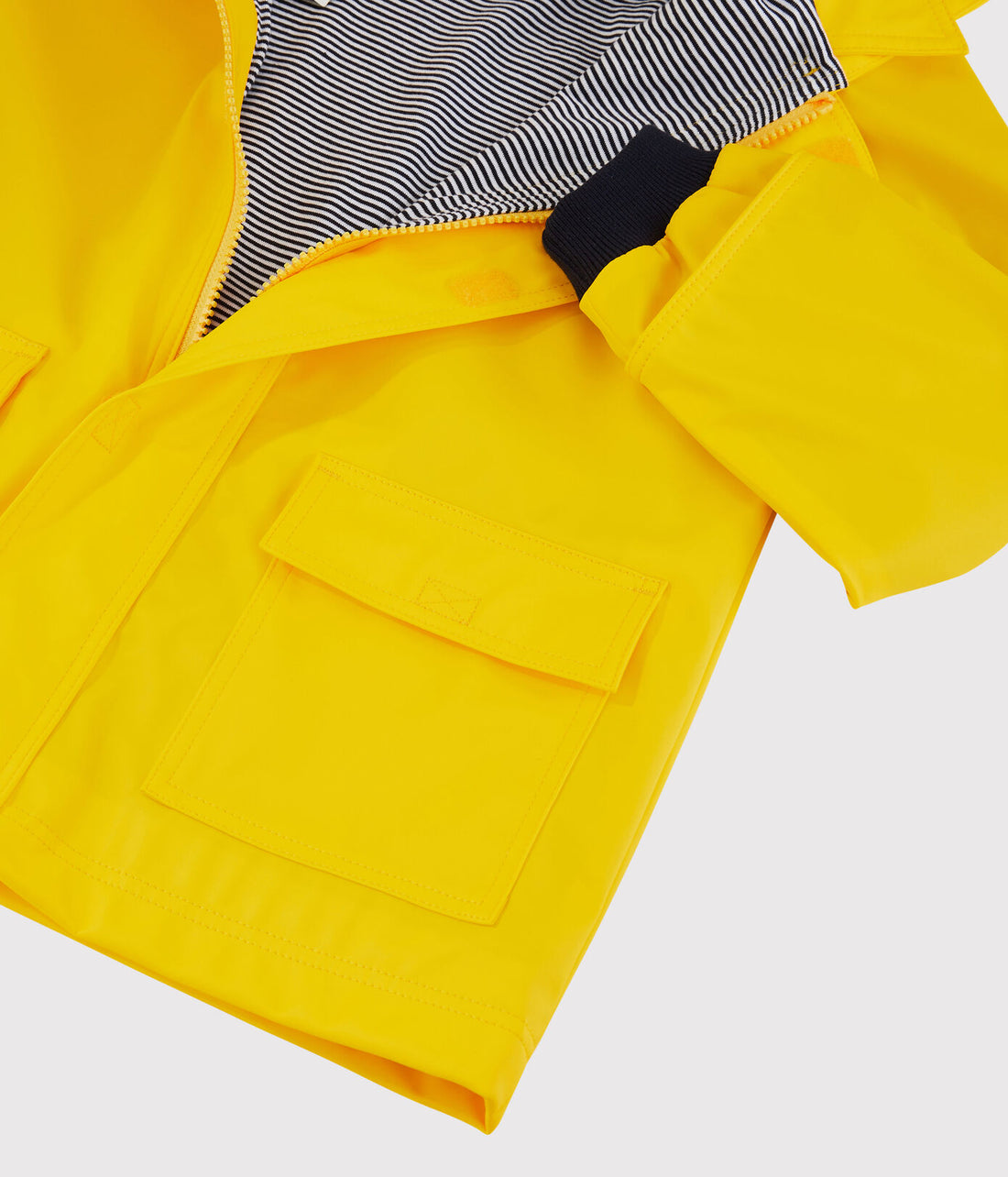 baby yellow hooded rain jacket