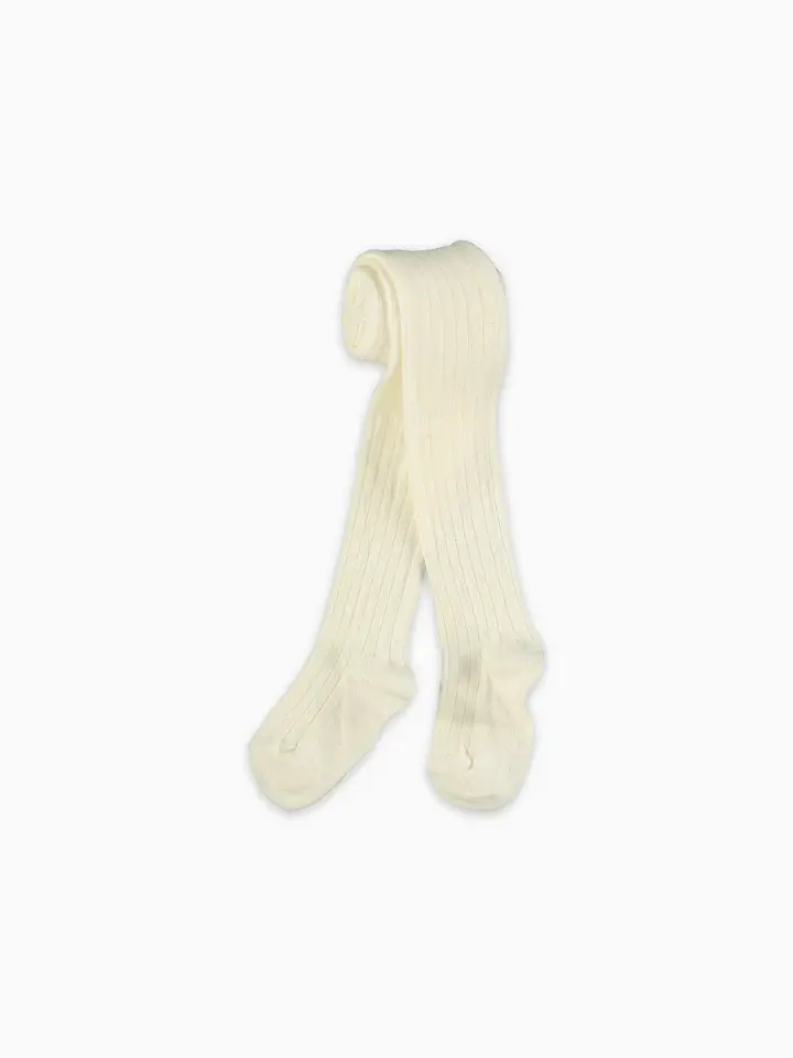 girls ivory ribbed tights