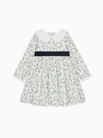 girls green floral helena dress