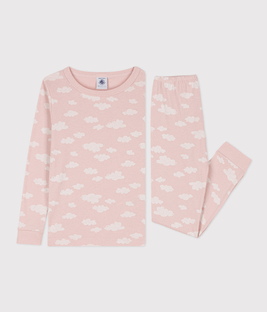 girls pink cloud loungewear ls top & pant