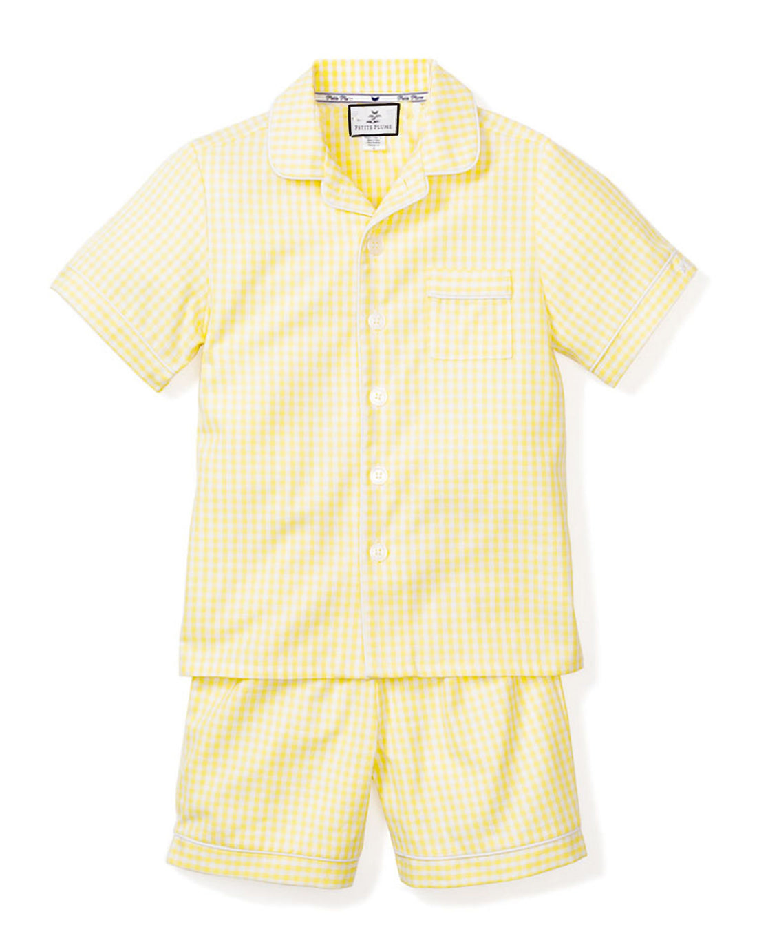 baby yellow gingham shorts set