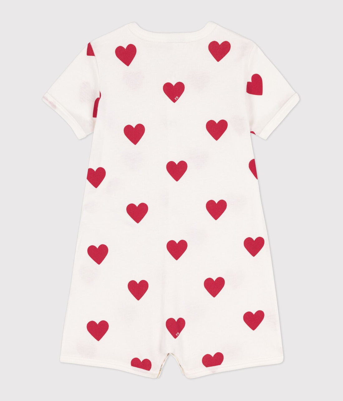 ss heart print romper