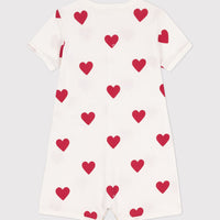 ss heart print romper