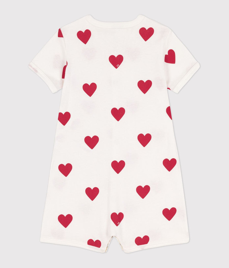 ss heart print romper