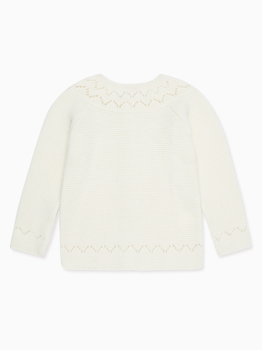 girls white ivana cardigan
