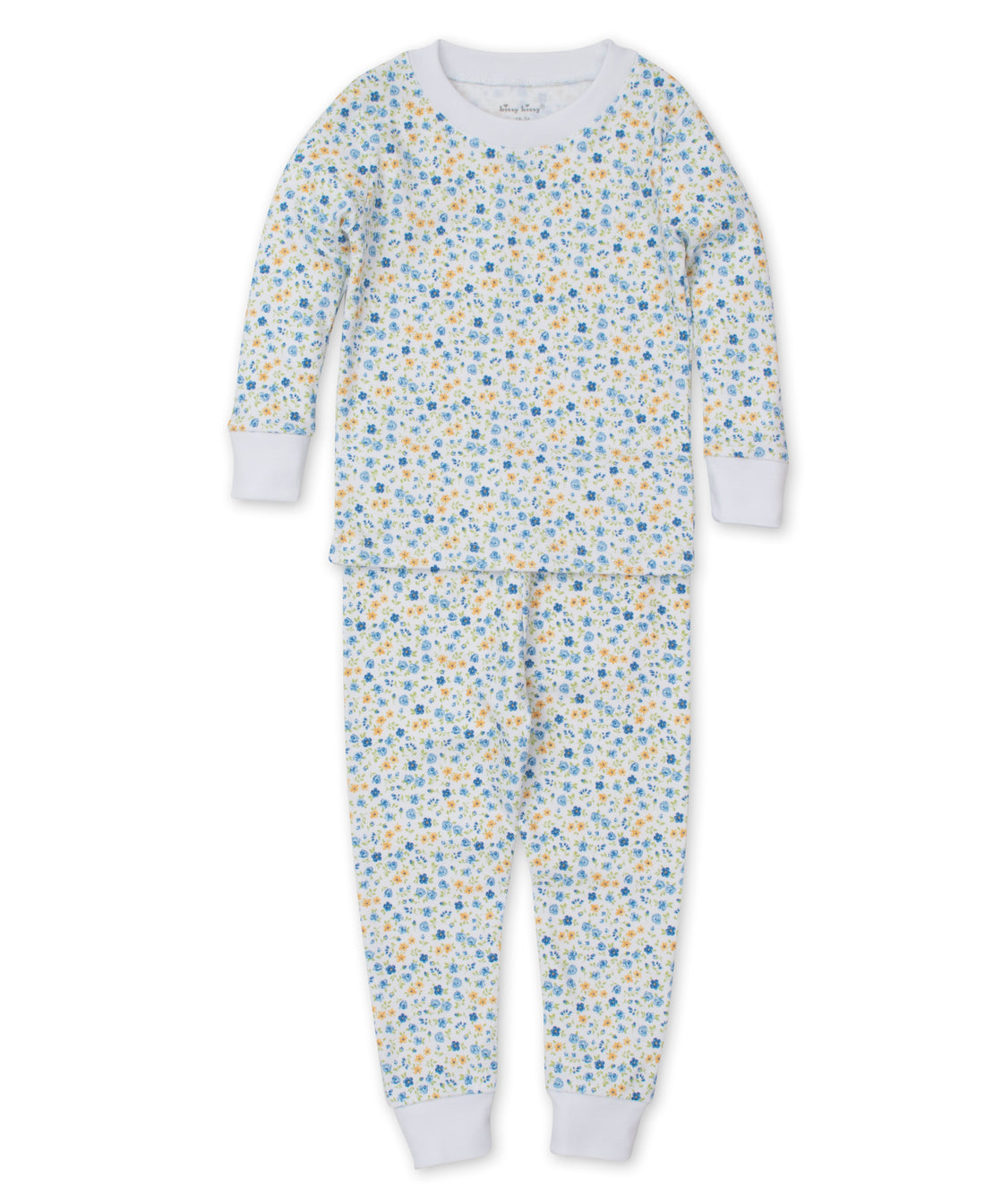 baby girl blue floral pajama set
