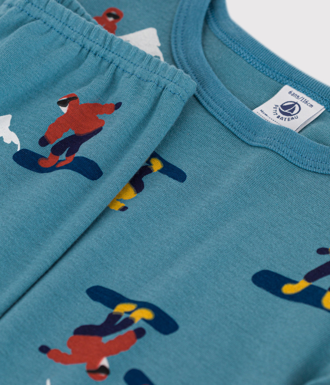 boys blue snowboard loungewear ls top & pant