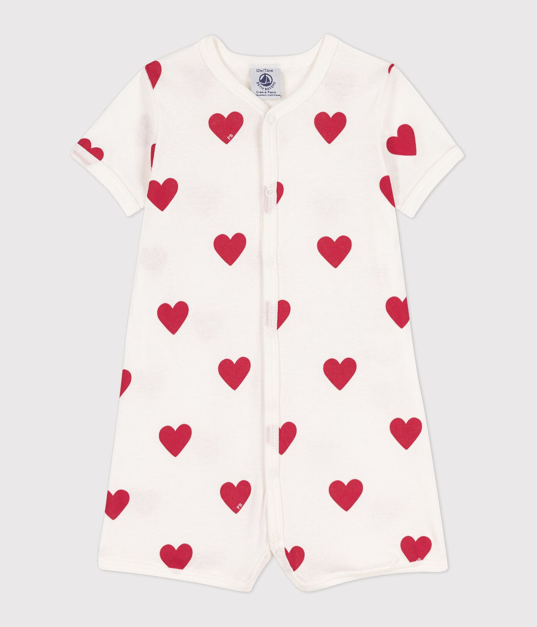 ss heart print romper