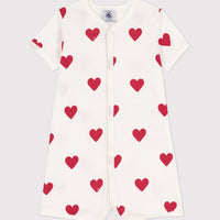 ss heart print romper