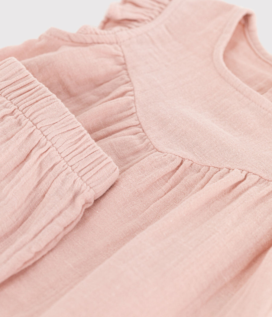 gauze sleeveless top & short set