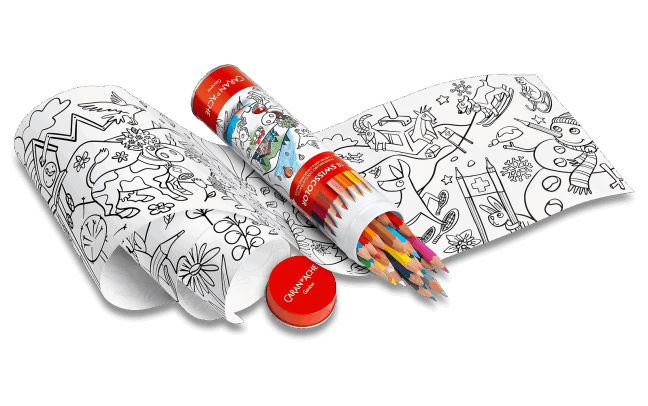 swisscolor tube 18 watercolor pencils + poster