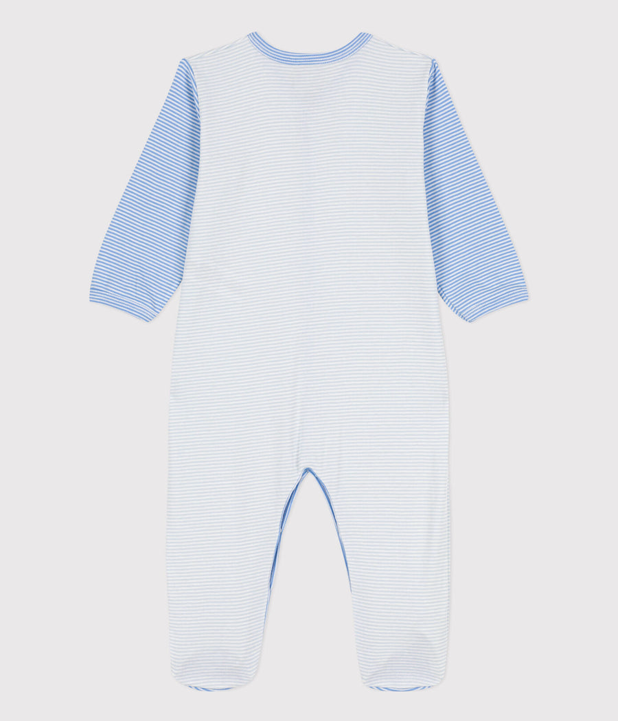 front snap stripe logo footie