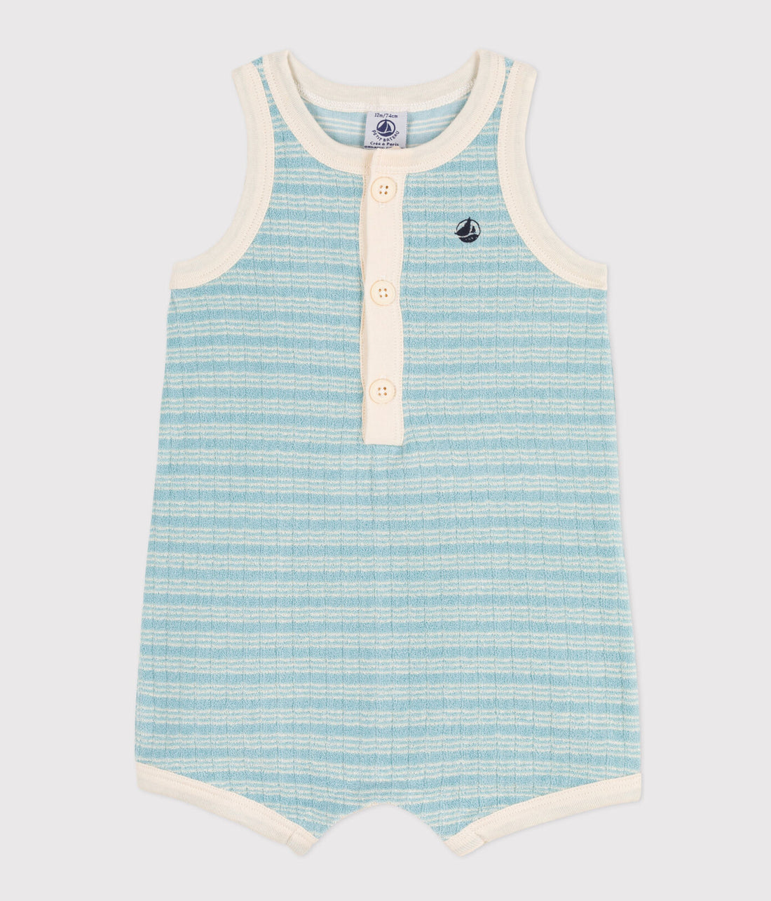 bb striped terry romper