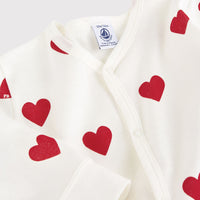 baby heart print romper